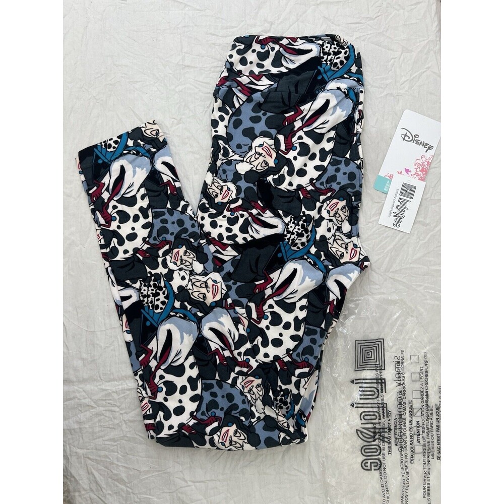 Lularoe Disney‘s OS 2-10 Cruella Deville 101 dalmatians‎ leggings New W Tag